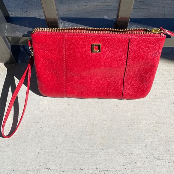 Lodis Red Leather Wrislet/Wallet/Card Holder/ Coin Purse/Clutch - Picture 1 of 10